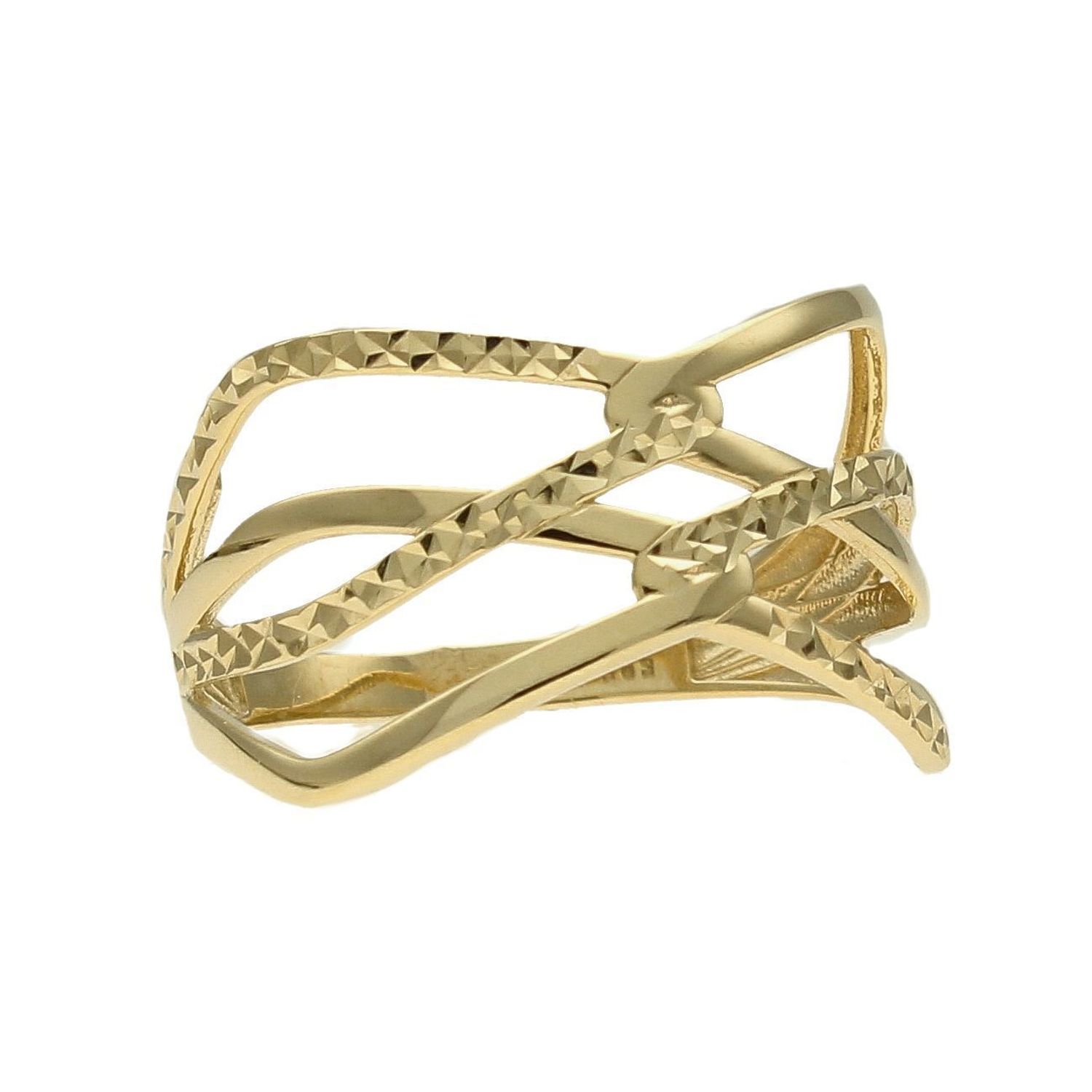 Złoty pierścionek szeroka obrączka modny wzór PI 5712 (1).jpg